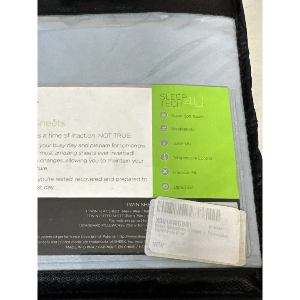 SHEEX Generation U Twin Sheet Set - Regular Length - Pale Blue